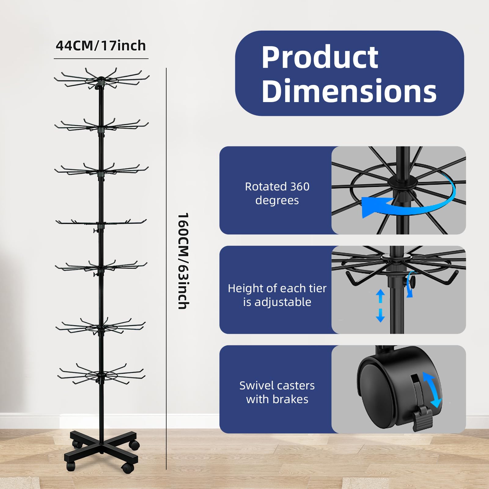 Amazon.com: RCZSCBK 7-Tier Rotating Display Rack, 360° Heavy-Duty